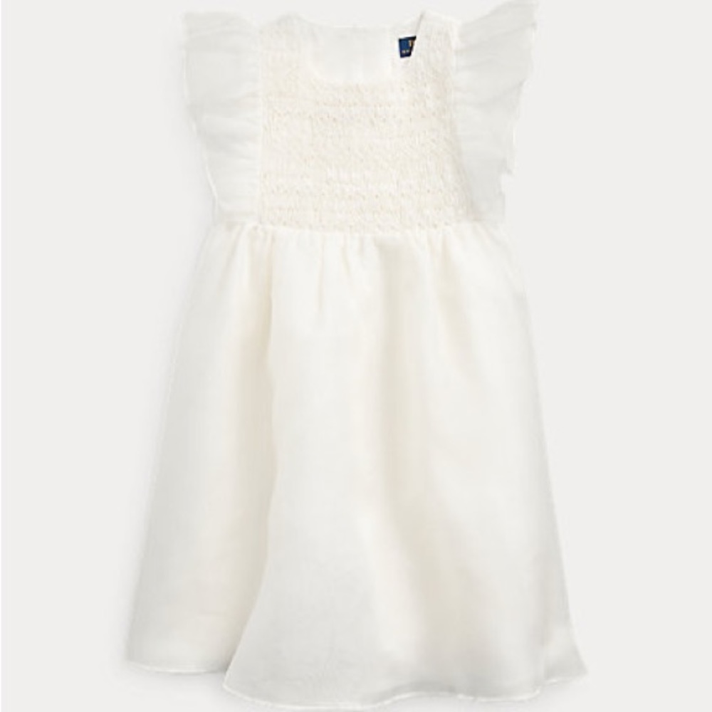 Ralph Lauren Smocked Silk Organza Dress
